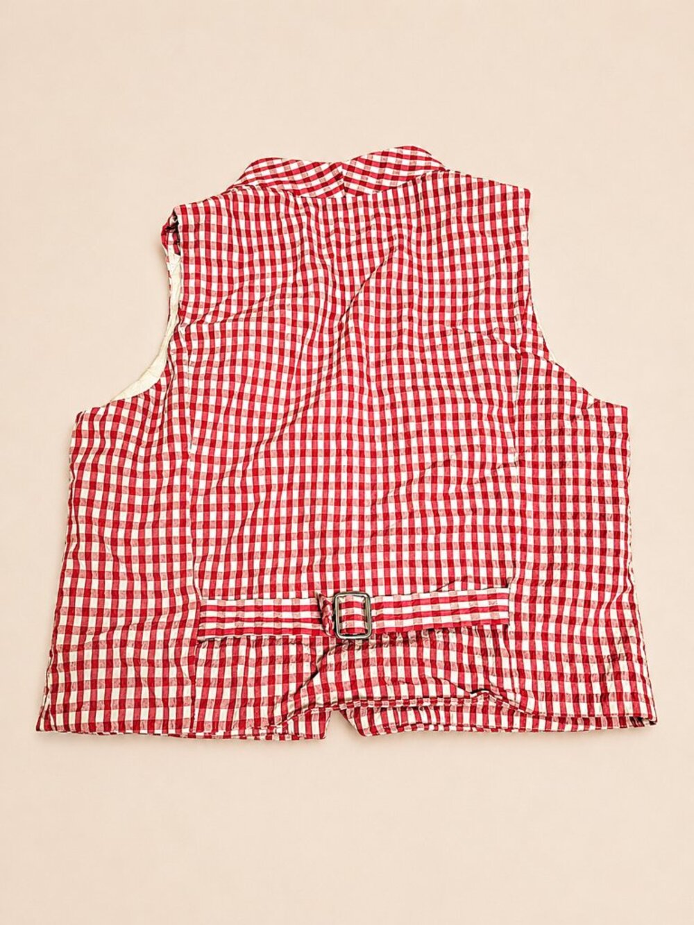 Kate Landry Red White Lined Vest Sz 8 - Picture 3 of 3